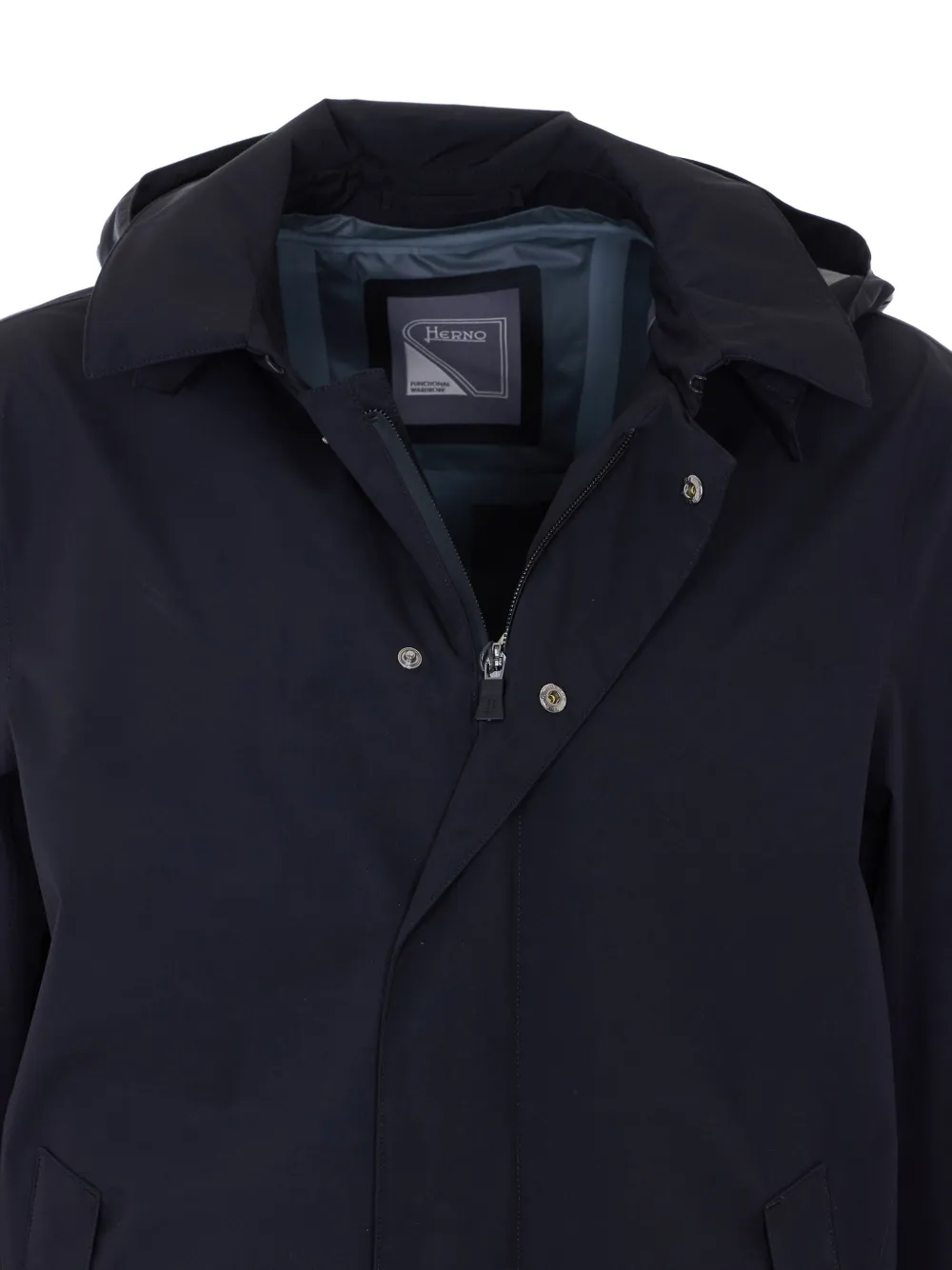Herno Regenjas met afneembare capuchon Blauw