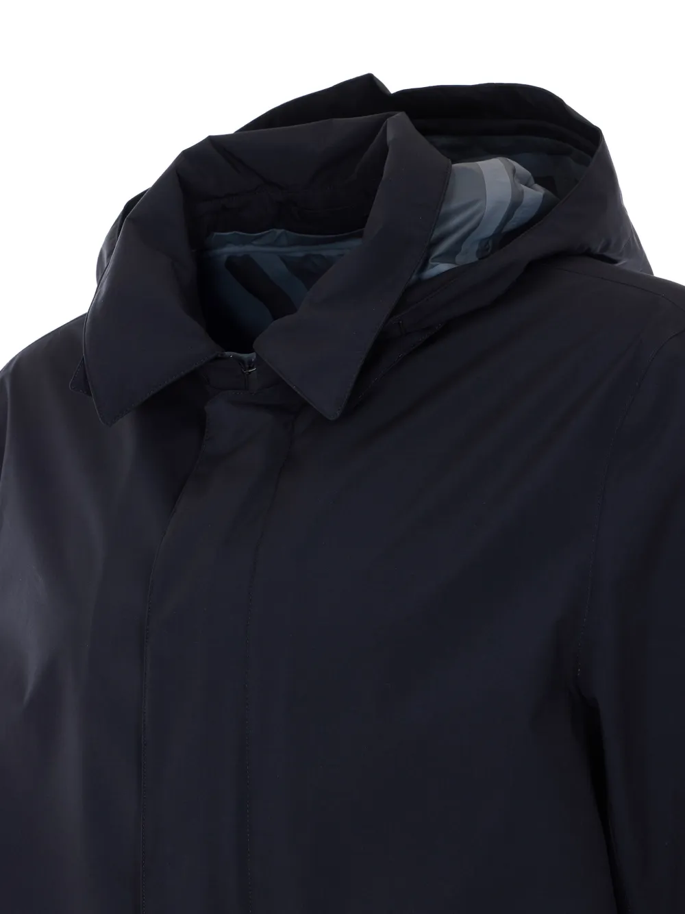  Herno Removable-hood Raincoat - Blue 