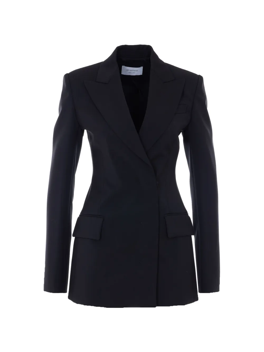 Sportmax Fate Button V-neck Blazer In Black