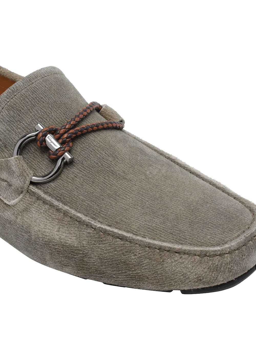 Ferragamo Gancini squared-toe loafers Groen