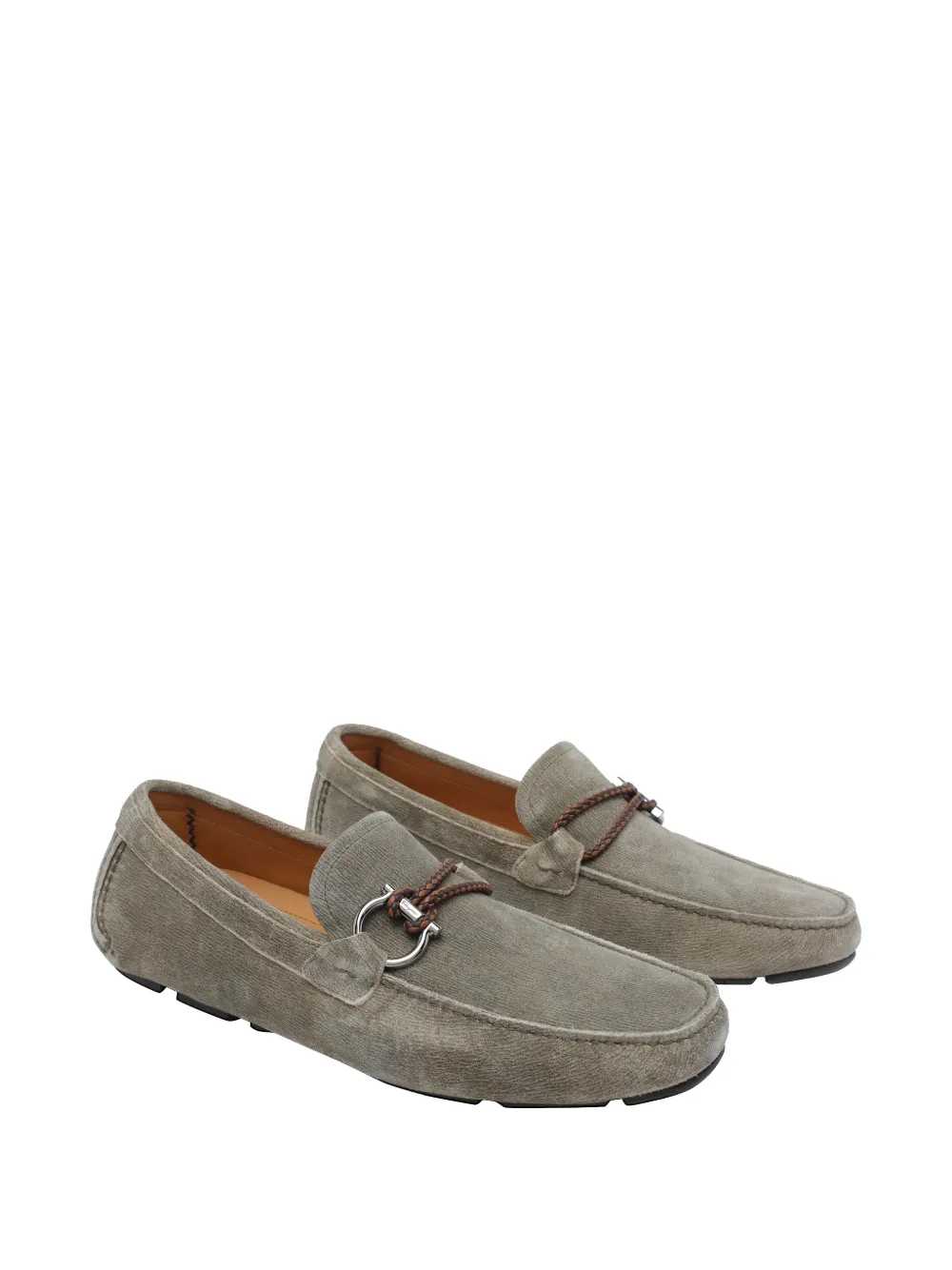 Ferragamo Gancini squared-toe loafers Groen