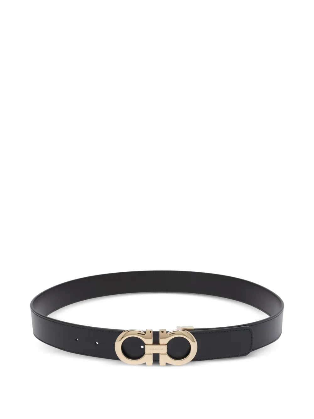 Ferragamo Gancini logo leather belt - Schwarz
