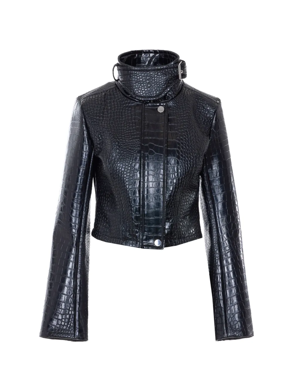 Sportmax alligator-print cropped jacket - Nero