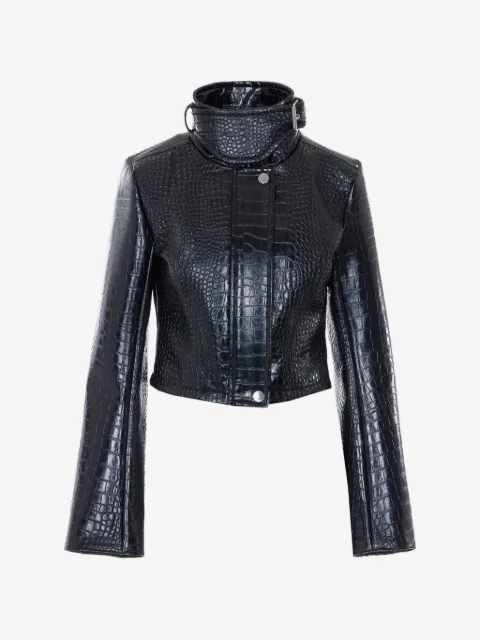 Sportmax veste crop à imprimé alligator