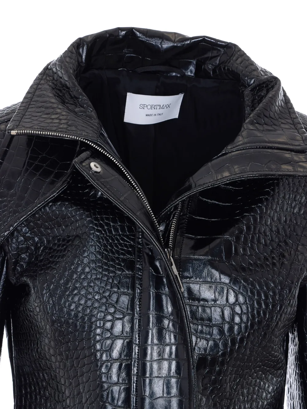 Sportmax Cropped jack met krokodillenprint Zwart
