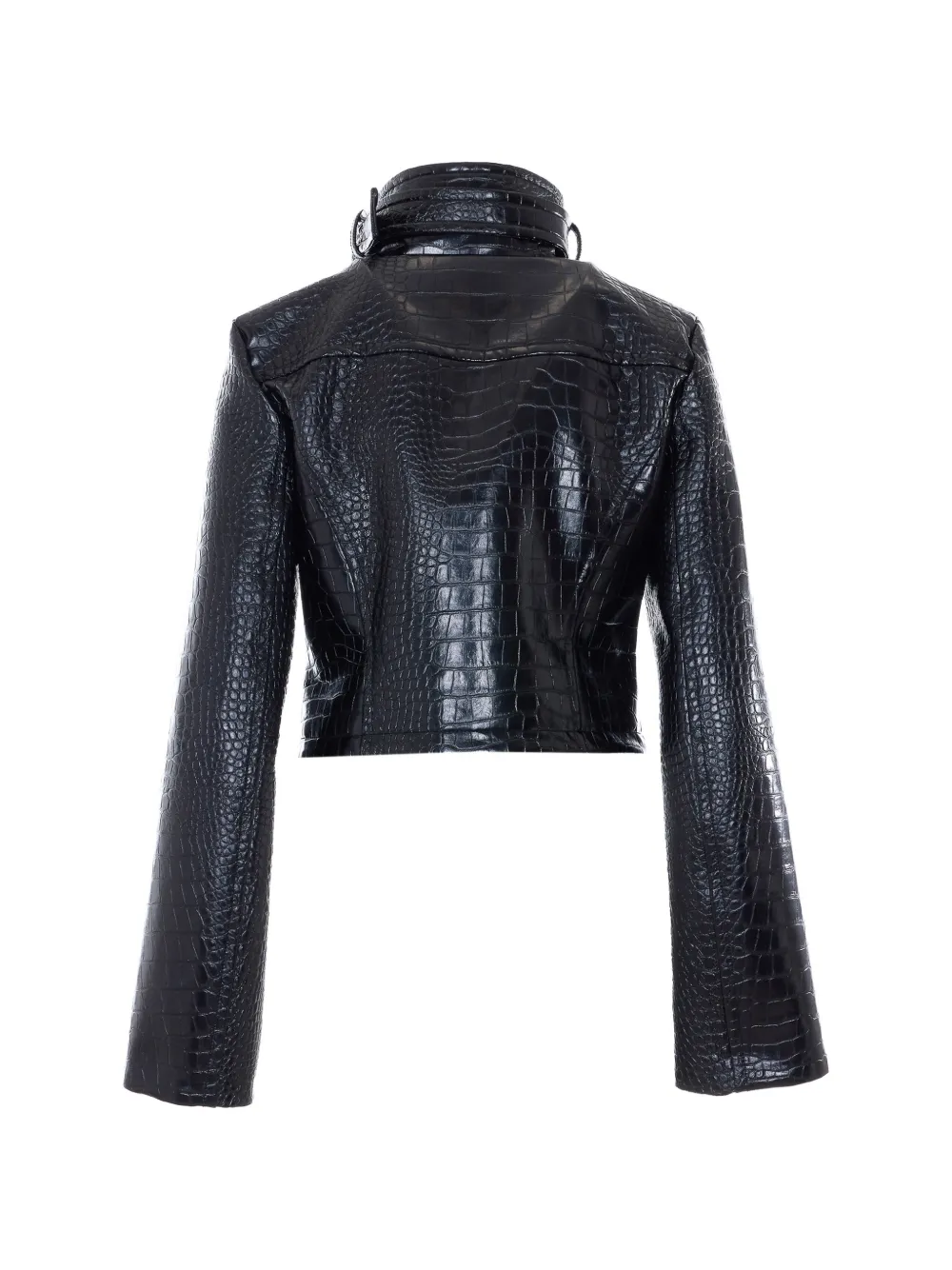 Sportmax Cropped jack met krokodillenprint Zwart
