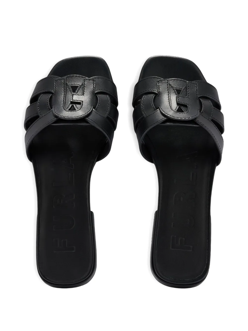 Furla Zomerse leren sandalen Zwart