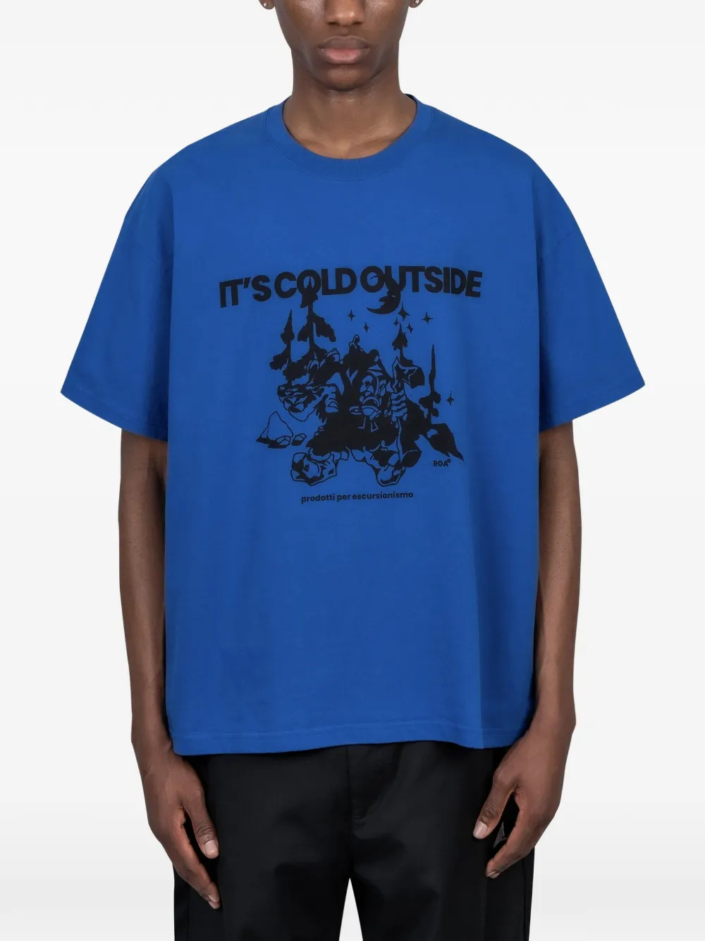 ROA graphic-print T-shirt - Blau