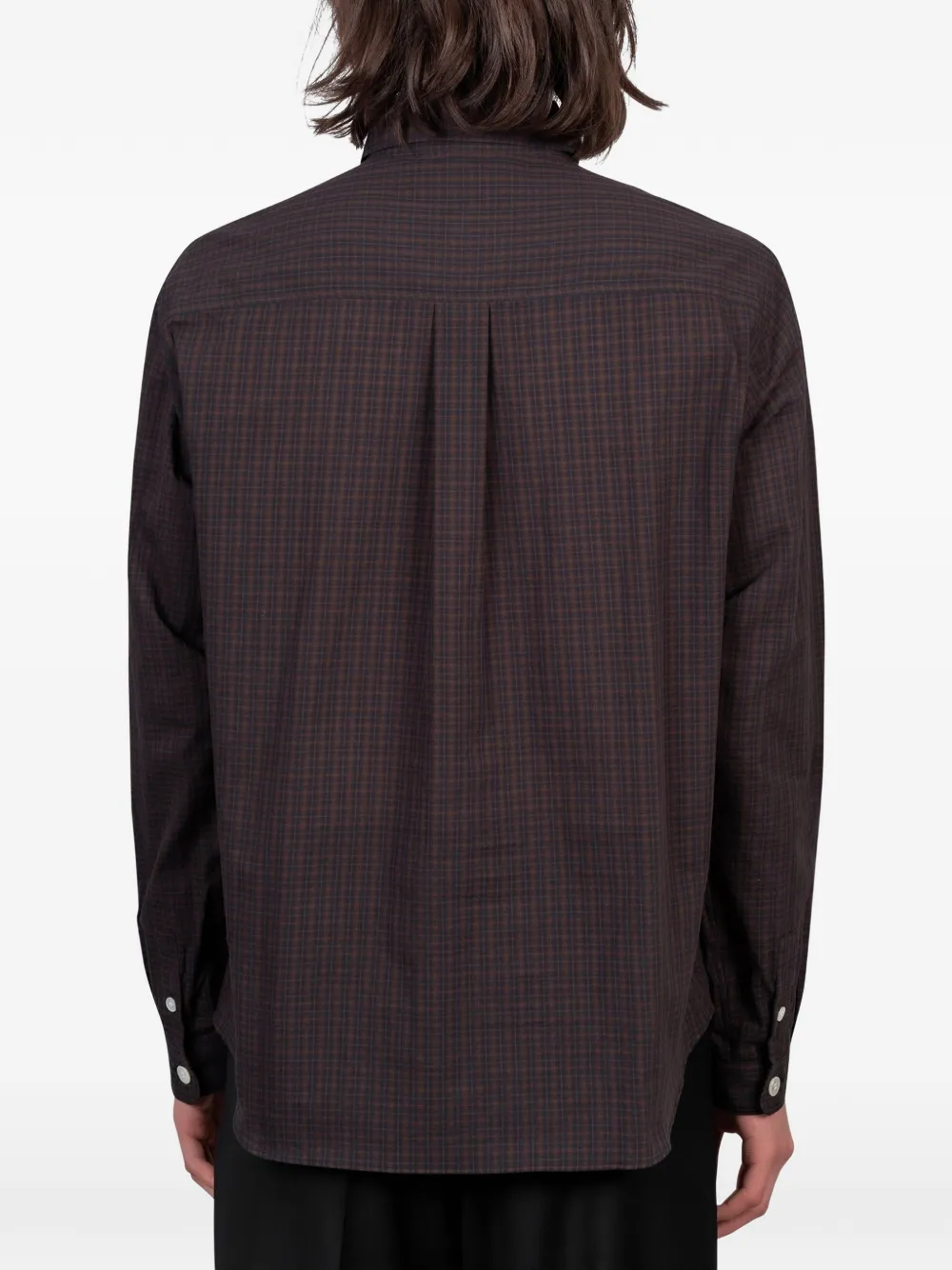  Another Aspect Checked Chest-pocket Shirt - Brown 
