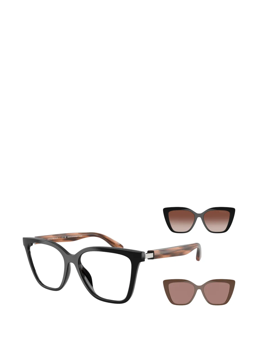 Emporio Armani Zonnebril met cat-eye montuur Zwart