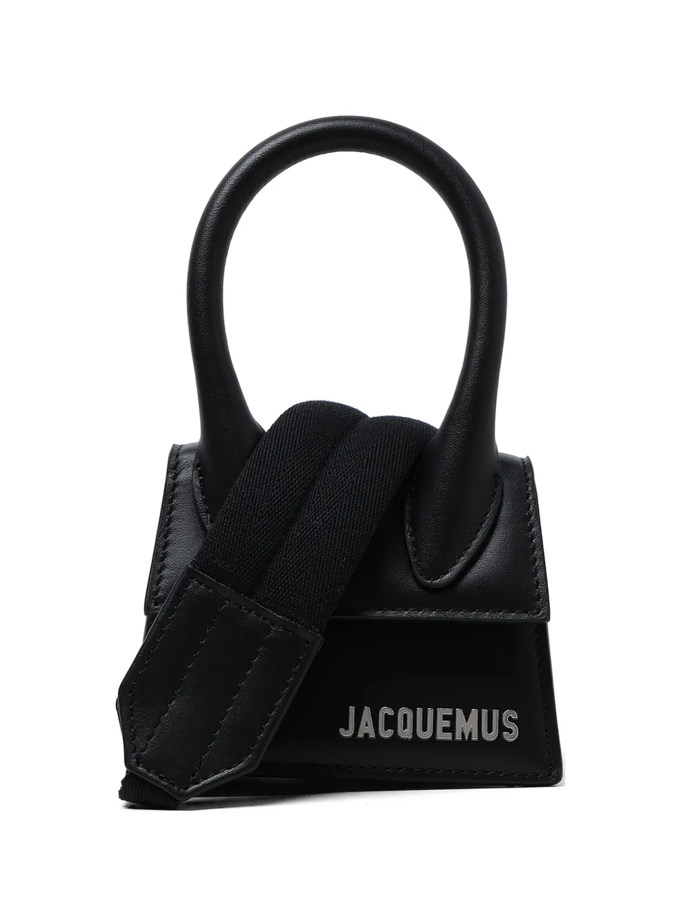 Jacquemus 顶置手柄皮质邮差包 | 黑色