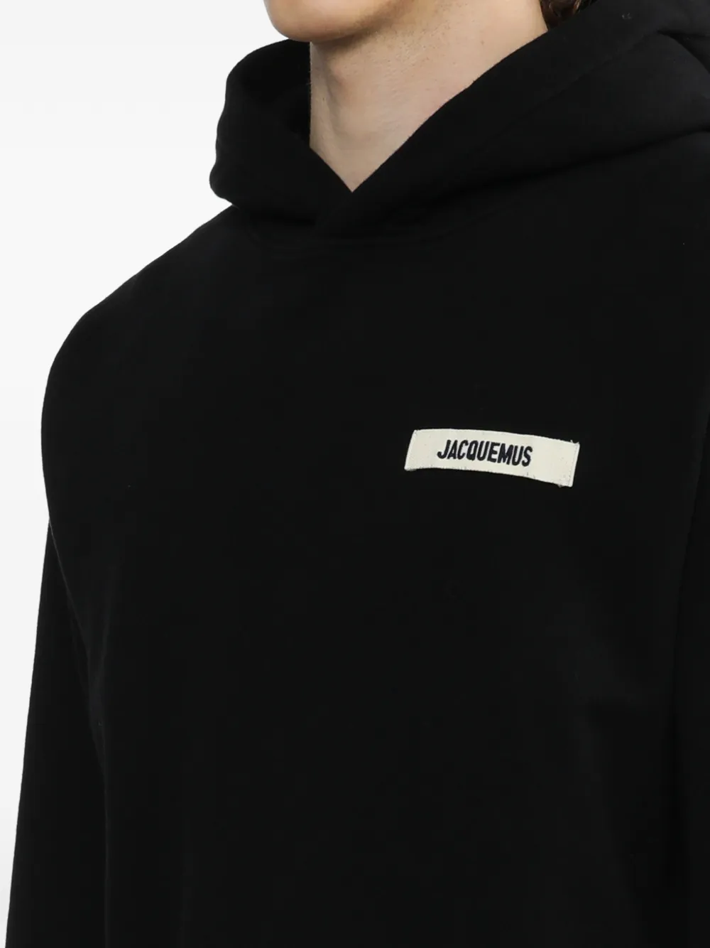 Jacquemus Sweater met logodetail en capuchon Zwart