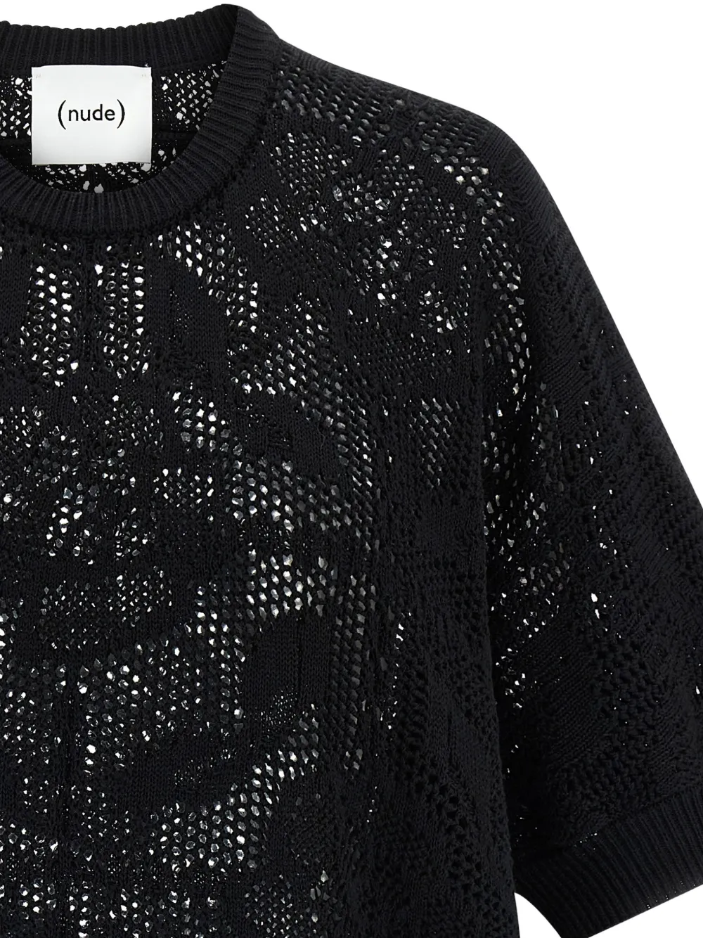  Nude Jersey Openwork De Algodón - Negro 