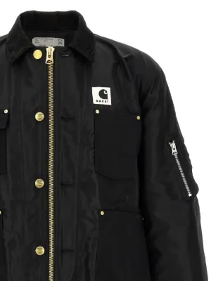 ジャケット・アウター sacai x Carhartt WIP Duck Shirt Black 2 Sacai x Carhartt WIP Duck Jacket | Black | FARFETCH