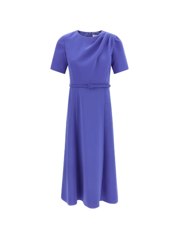 blue carolina herrera dress neckline and cap sleeves that create dimension Carolina Herrera Blue &White Toile