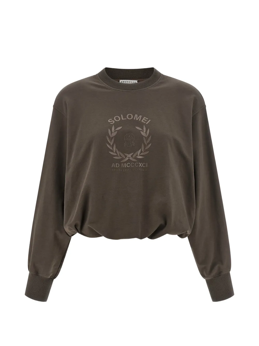 Brunello Cucinelli dropped-shoulder curled sweatshirt - Marrone