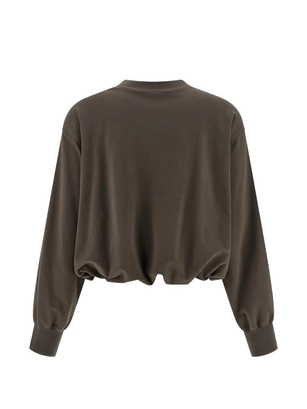 Brunello Cucinelli Bewerkte sweater met verlaagde schouders Bruin