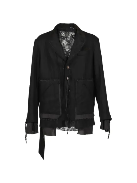 midorikawa lace-detail panelled blazer