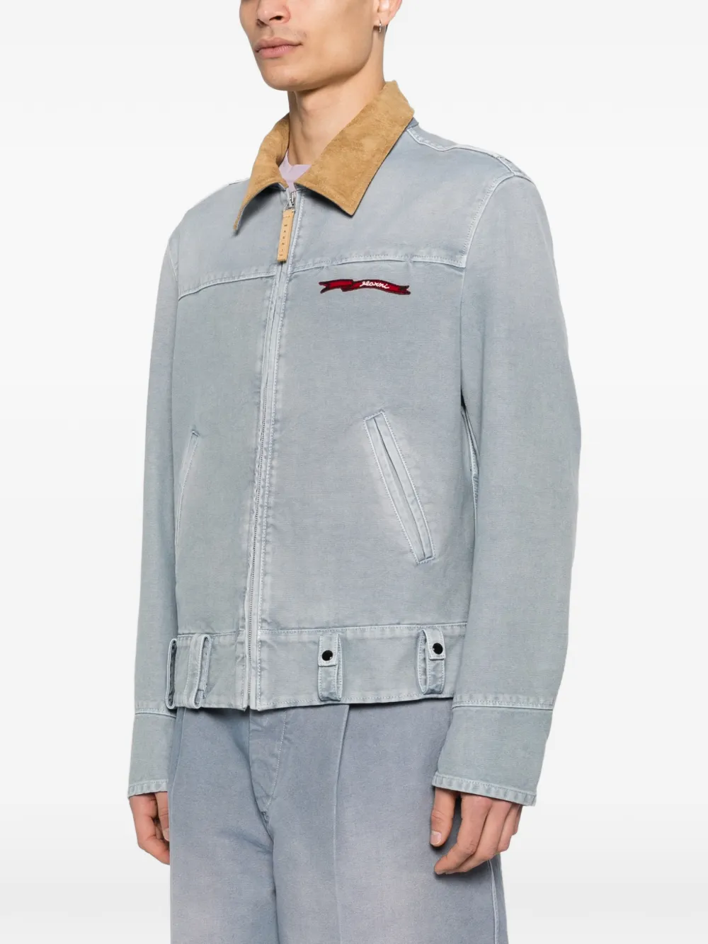 Marni Jack met contrasterende kraag en rits Blauw