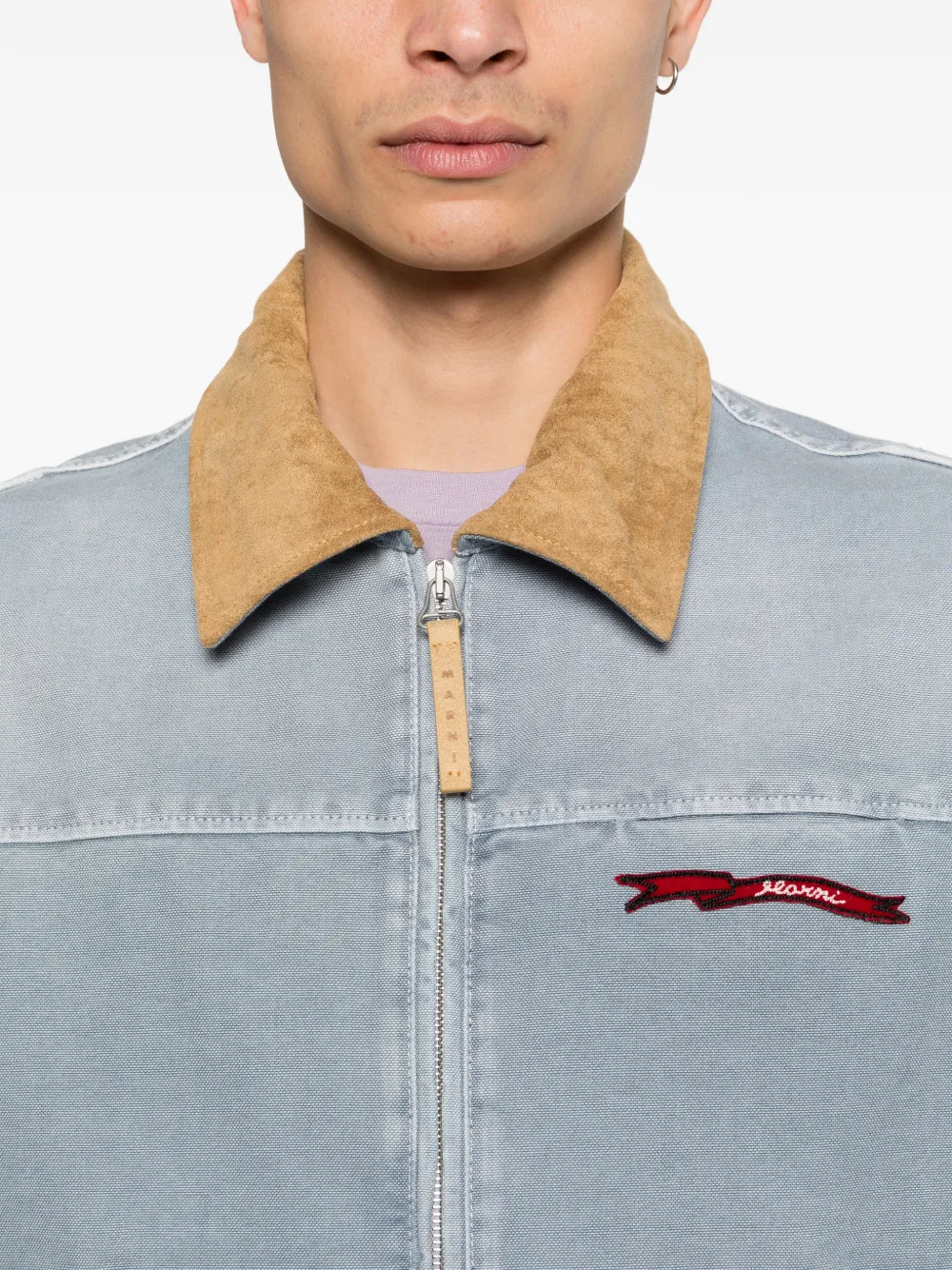 Marni Jack met contrasterende kraag en rits Blauw
