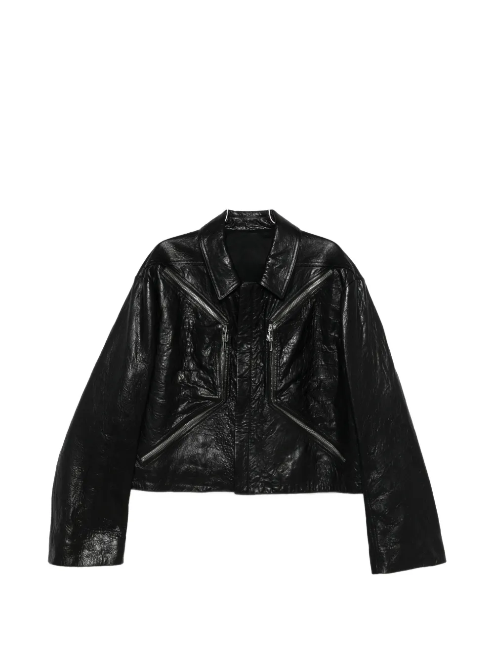 Rick Owens textured-leather biker jacket - Nero