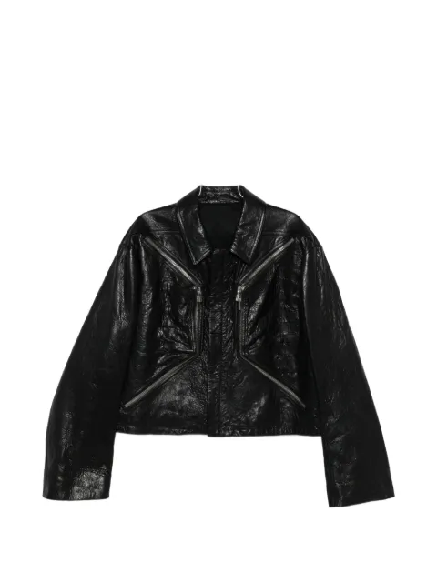 Rick Owens textured-leather biker jacket