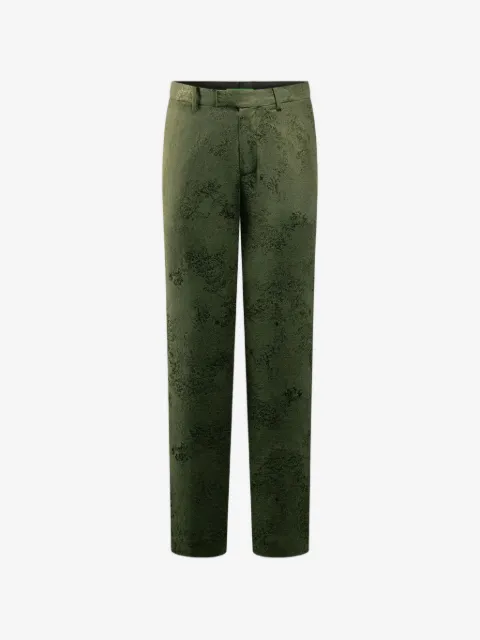 Shanghai Tang pantalones con motivo floral y rayas laterales