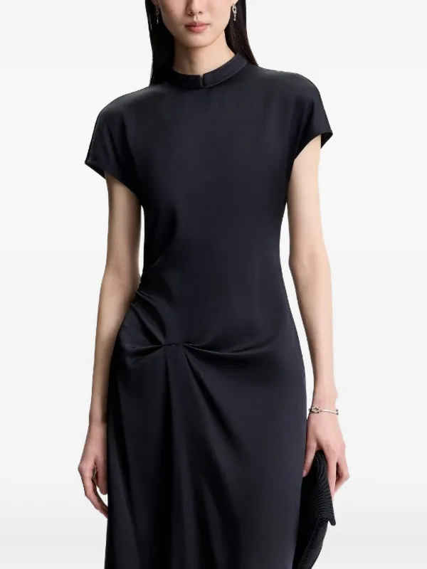 shanghai ruched dress - black Shanghai Tang Ruched Asymmetric Dress | Black
