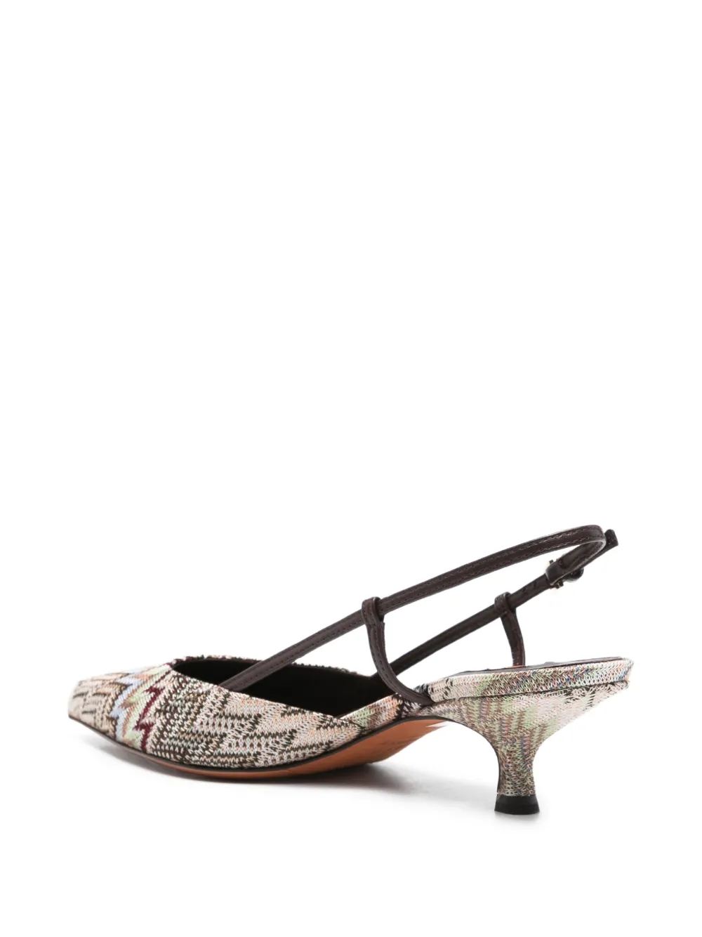  Missoni Point-toe Slingback Pumps - Neutrals 