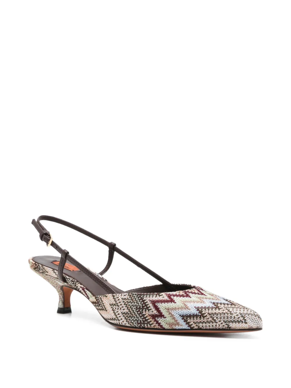  Missoni Point-toe Slingback Pumps - Neutrals 