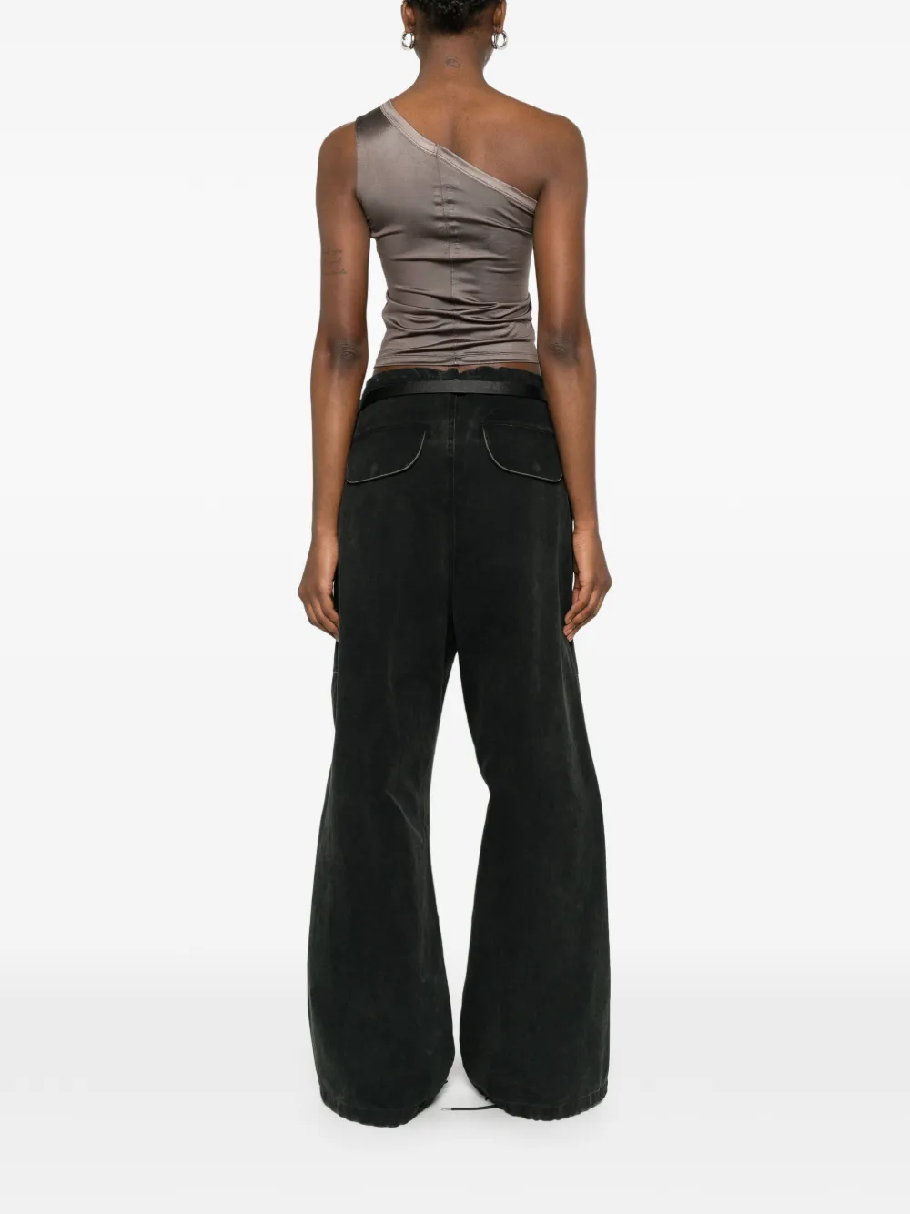 one-shoulder ribbon top