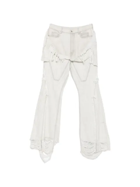Rick Owens DRKSHDW fringed distressed button-fastening jeans