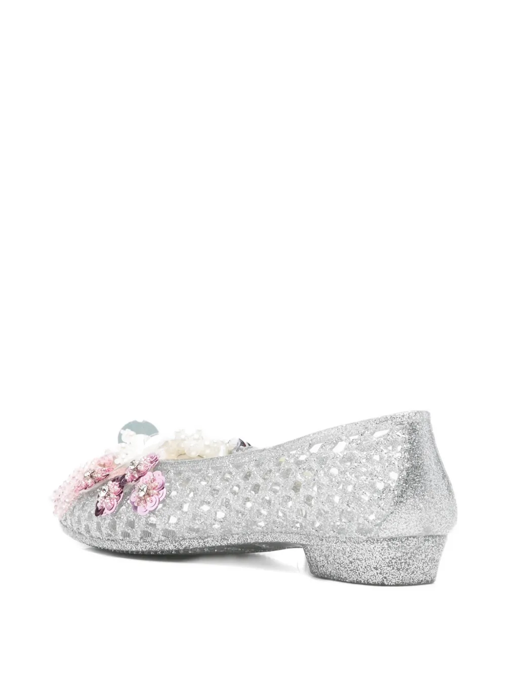 HEAVENLY JELLY Ballerina's verfraaid met bloemen Zilver