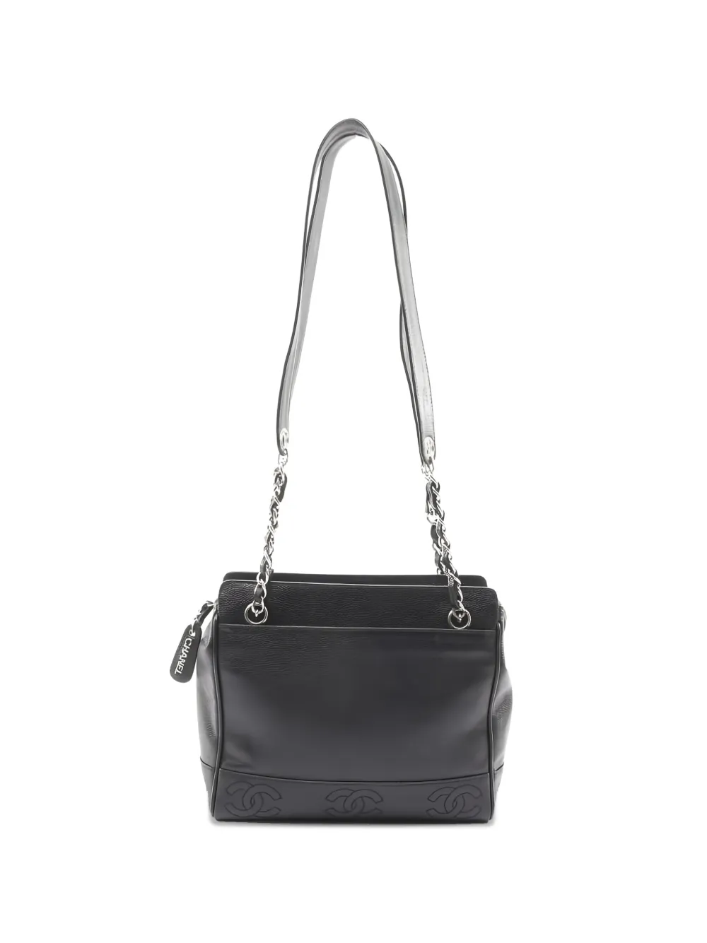 CHANEL Pre-Owned 1996 Triple Coco Mark chain leather shoulder bag - Nero