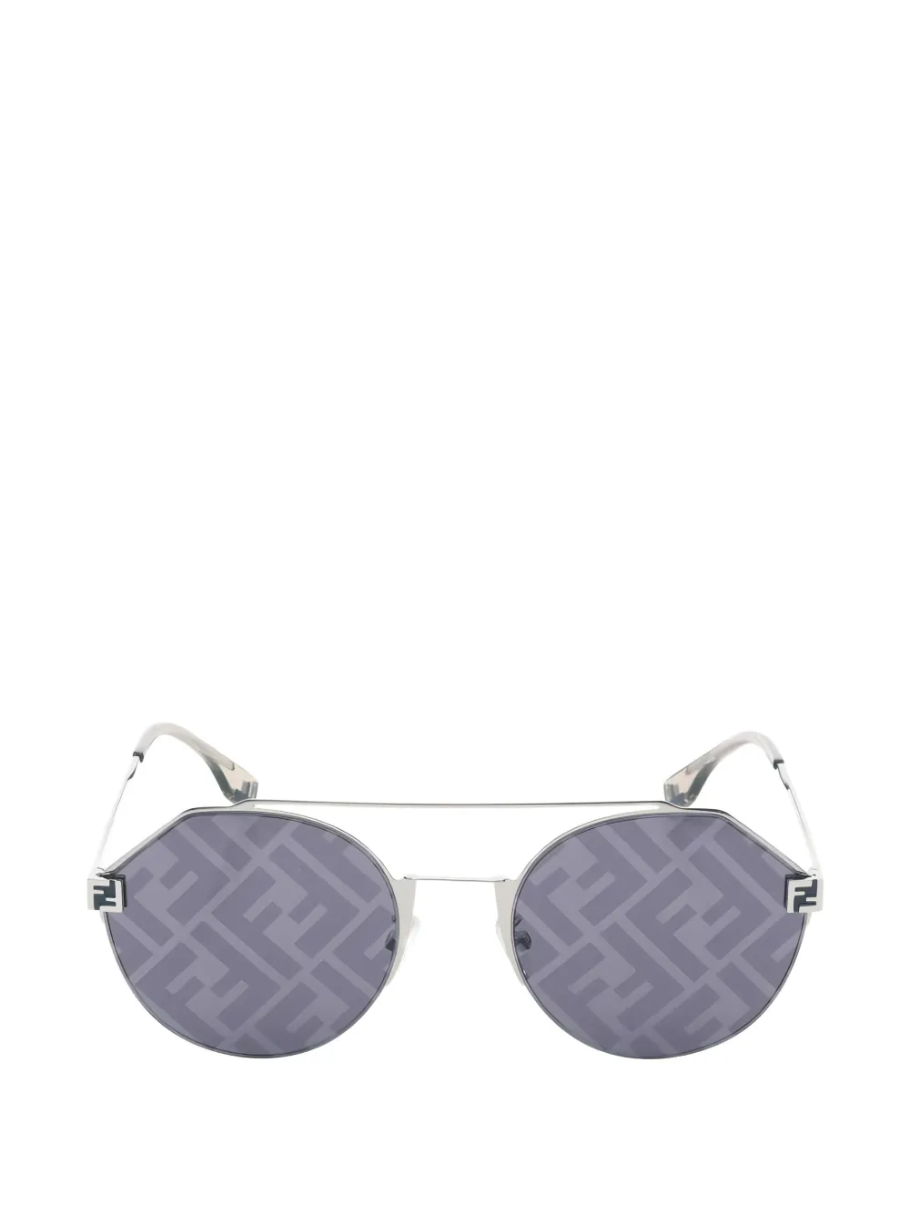Fendi Pre-Owned 2020s FF pattern geometric sunglasses - Argento