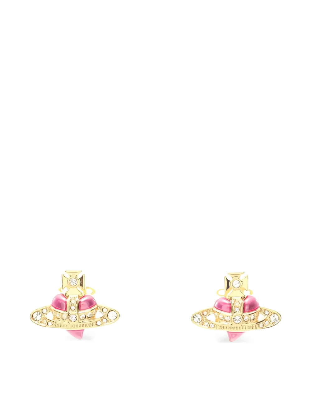 Vivienne Westwood Pre-Owned 2020s Diamante Heart earrings - Oro