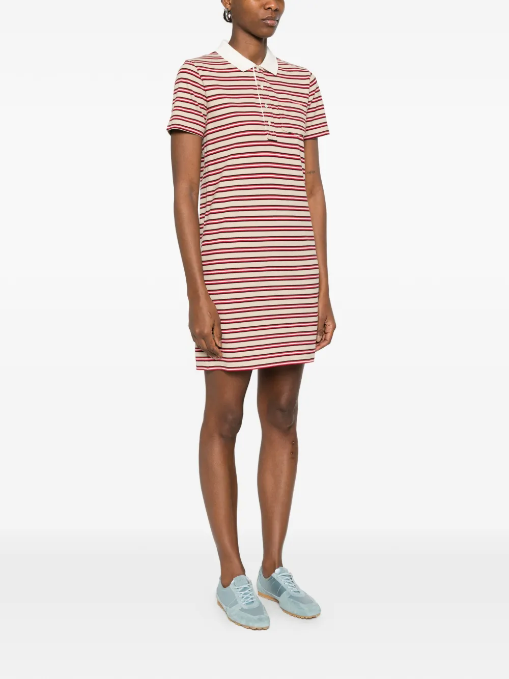  A.p.c. Striped Pocket Mini Dress - Neutrals 
