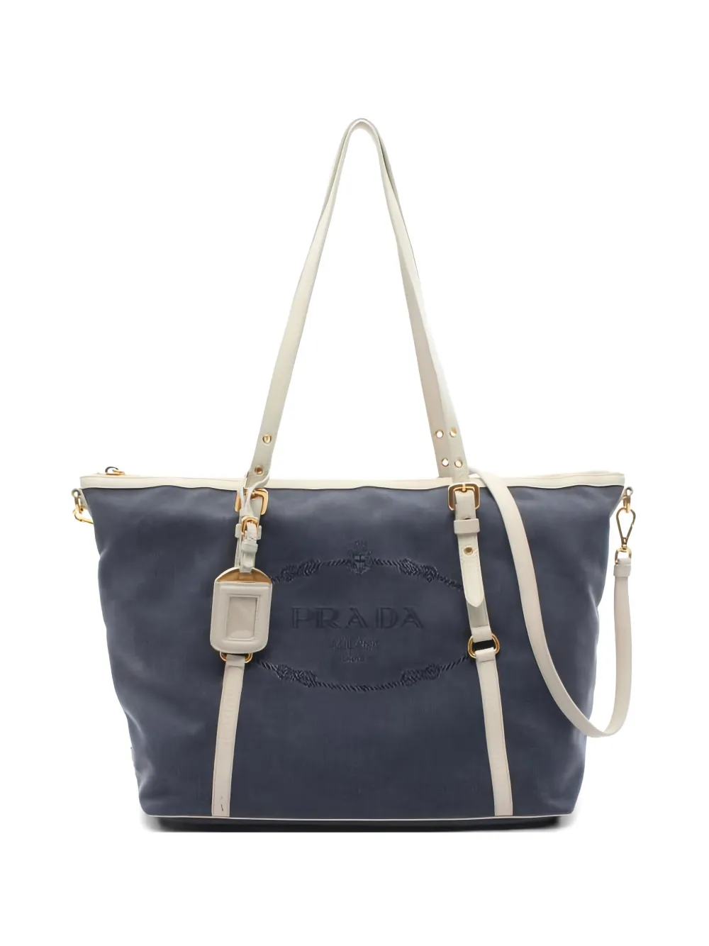 Prada Pre-Owned 2000s jacquard logo tote bag - Blu