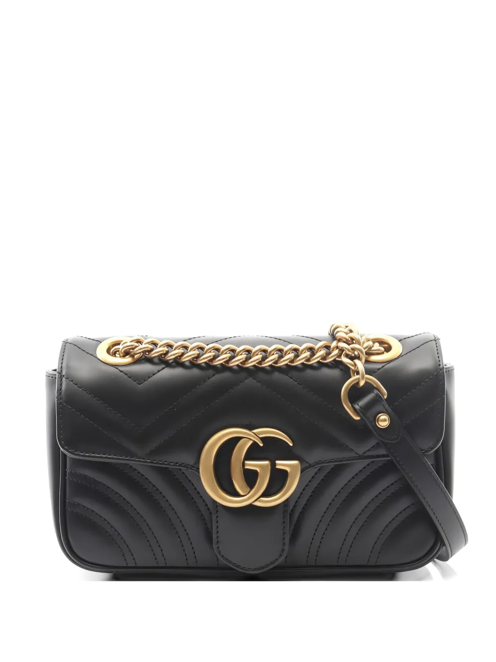 Gucci Pre-Owned 2010s GG Marmont quilted leather shoulder bag - Nero