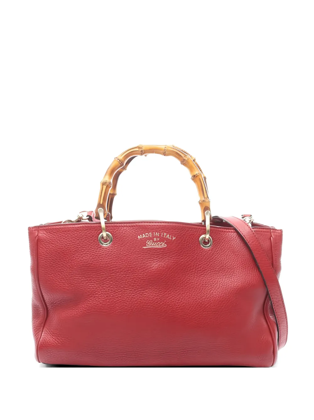 Gucci Pre-Owned Bamboo leather tote bag - Rosso