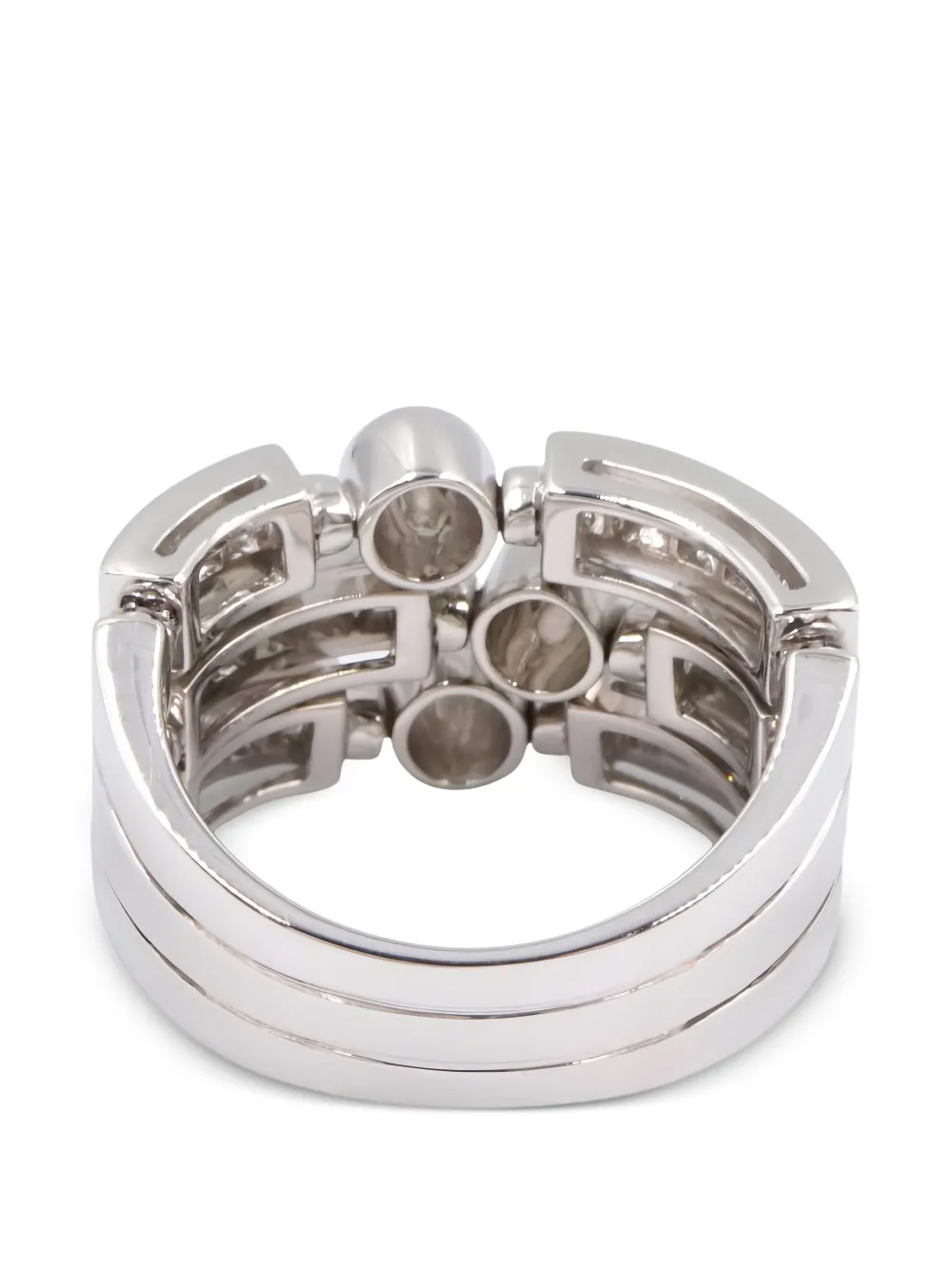 Bvlgari Pre-owned 2010s Allegra Triple Band Diamond Ring in Silver, view 2