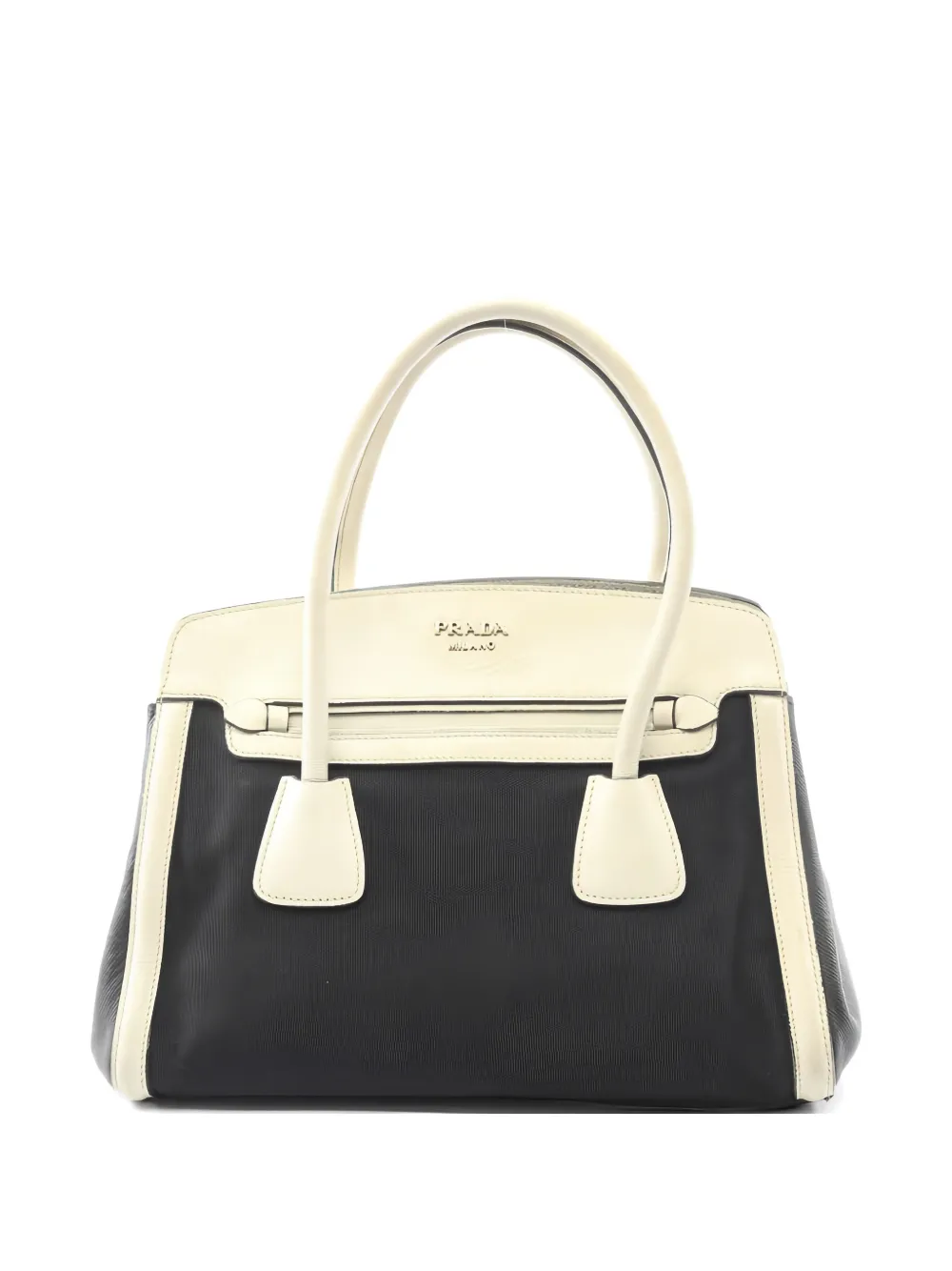 Prada Pre-Owned 2010s canvas Saffiano leather handbag - Nero