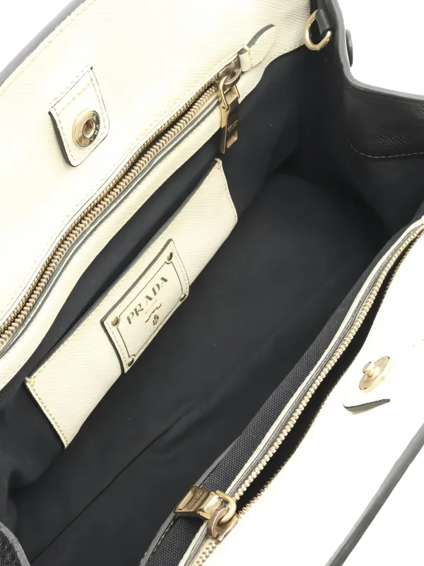 Prada Pre-Owned 2010s キャンバス サフィアーノレザーハンドバッグ 
