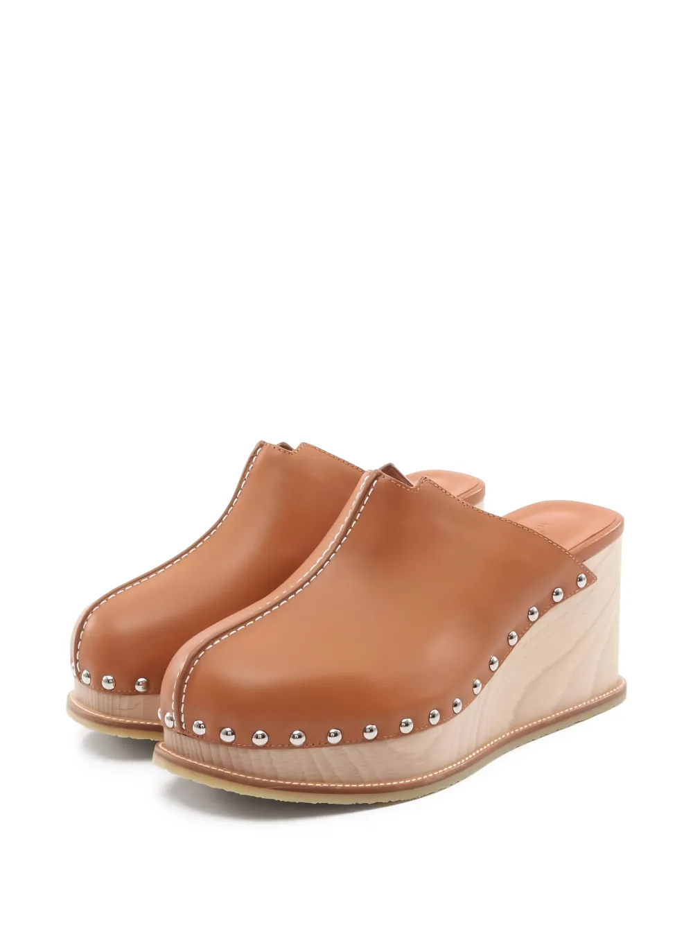 Hermès Pre-Owned 2020s Earth studded mules - Braun