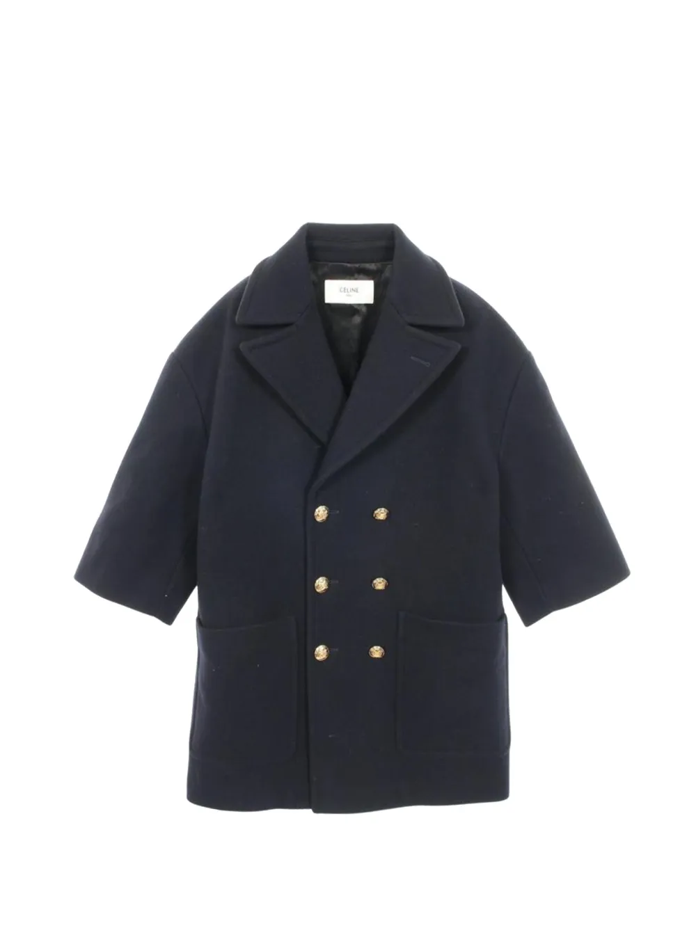 Celine Pre-Owned Cappotto doppiopetto in lana anni '2010 - Blu