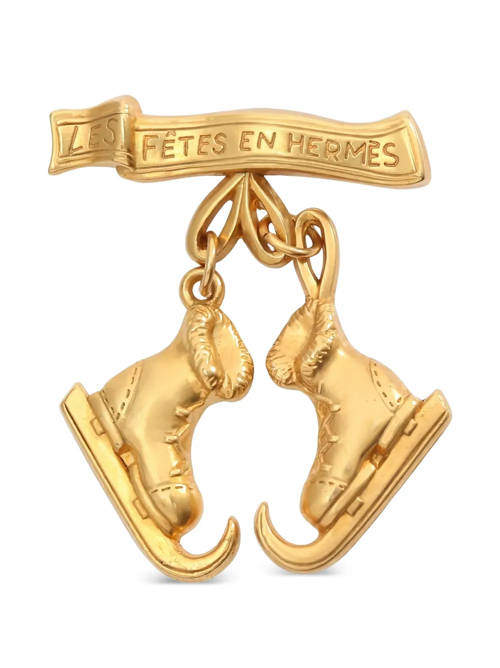 Hermès Pre-Owned 2010s skate motif brooch - Oro