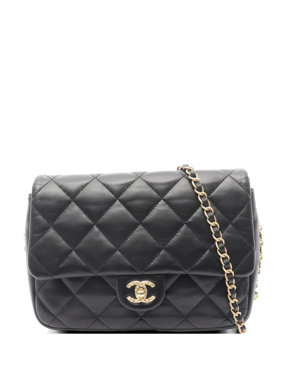CHANEL Pre-Owned 2021 diamond-quilting chain-strap shoulder bag - Nero