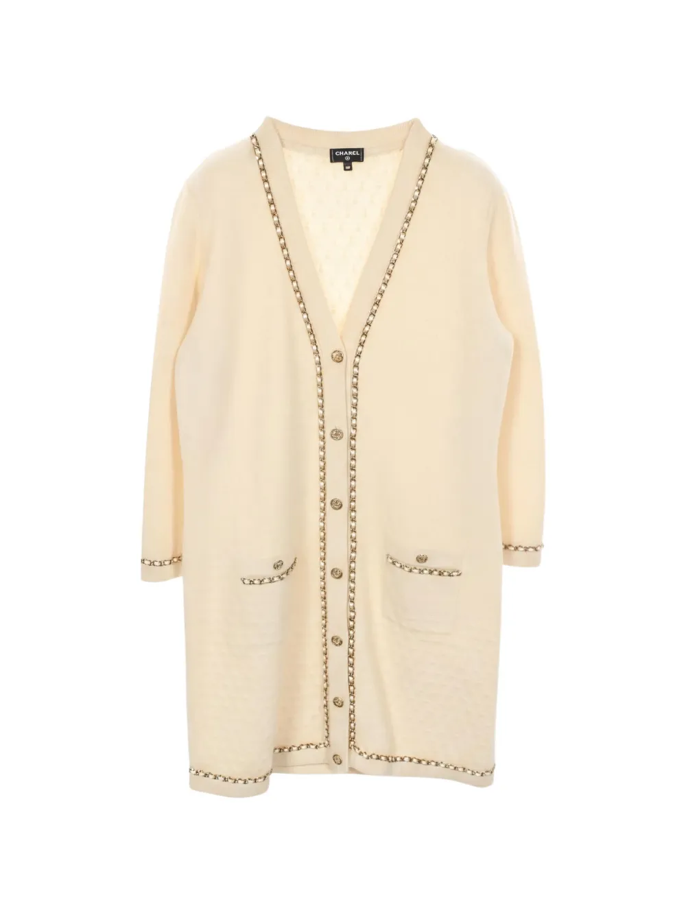 CHANEL Pre-Owned 1986-1988 Coco-mark buttoned cardigan - Neutrals