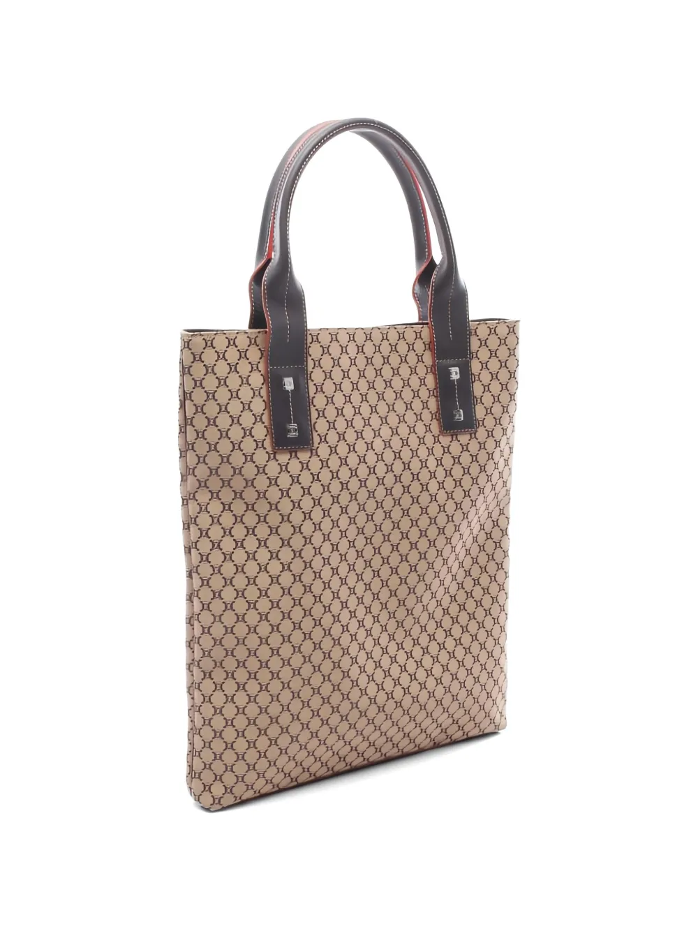 Celine Pre-owned 2010s Macadam Leather Shoulder Bag in Neutrals, view 2