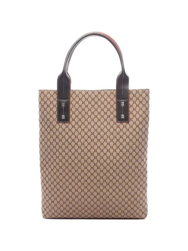 Celine Pre-owned 2010s Macadam Leather Shoulder Bag in Neutrals